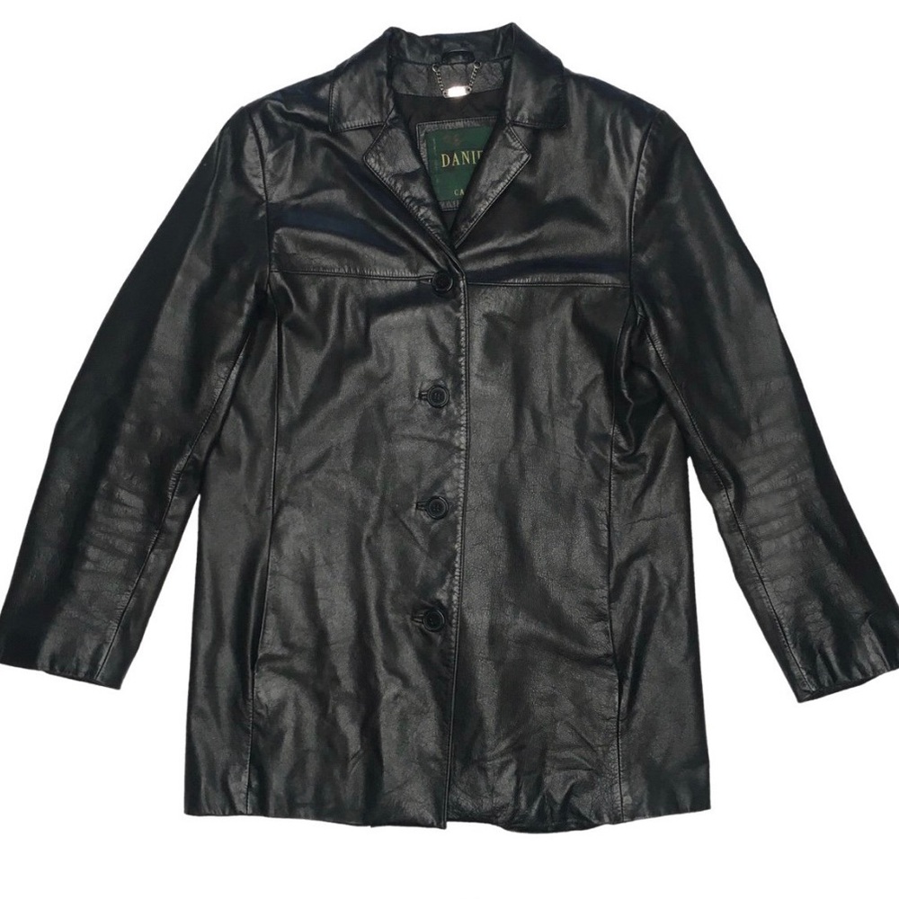Black Danier Leather Trench